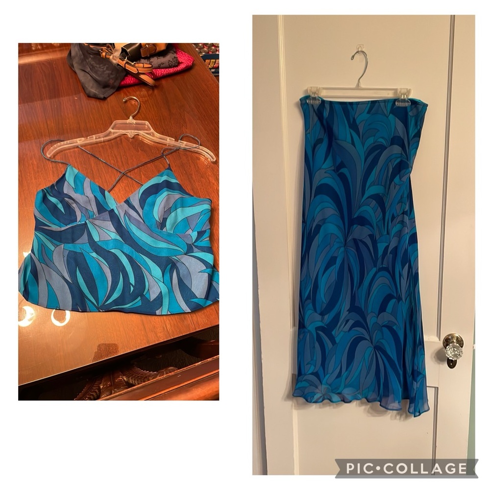 Women’s NWT Express Set Tank with back tie closure and skirt size L